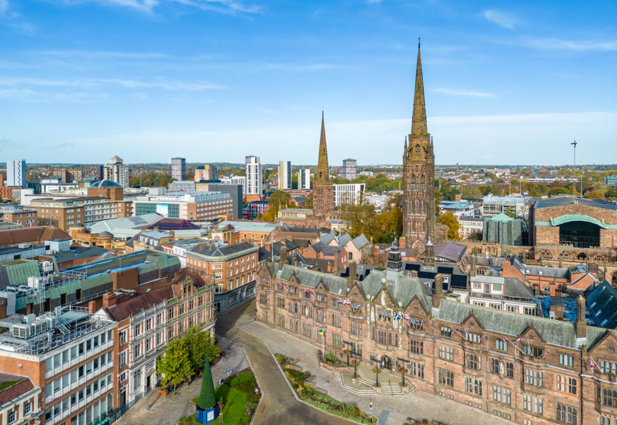 Aerial view of Coventry