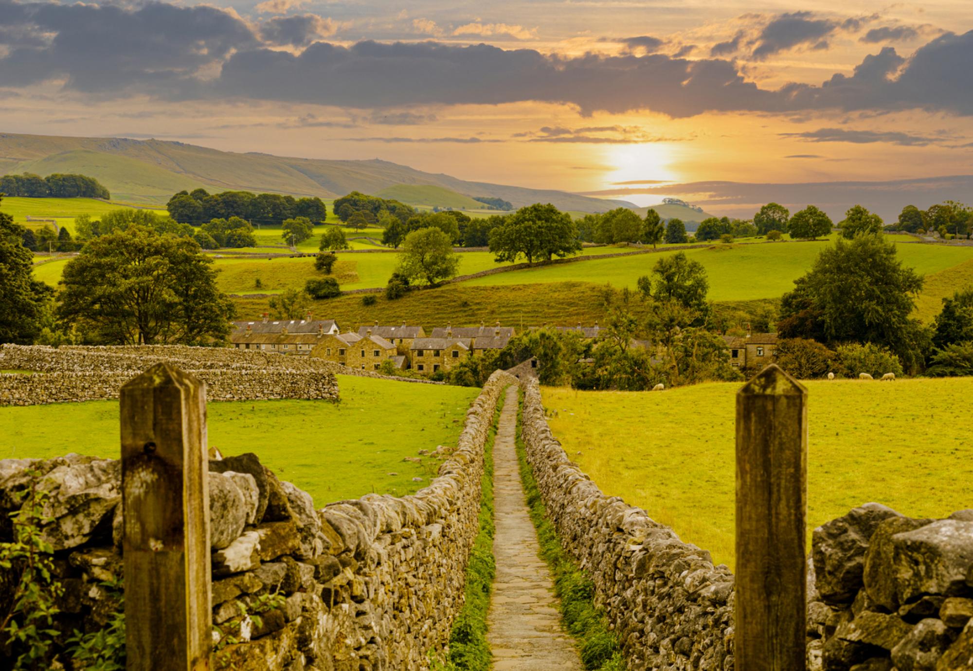 Grassington, North Yorkshire at sunset