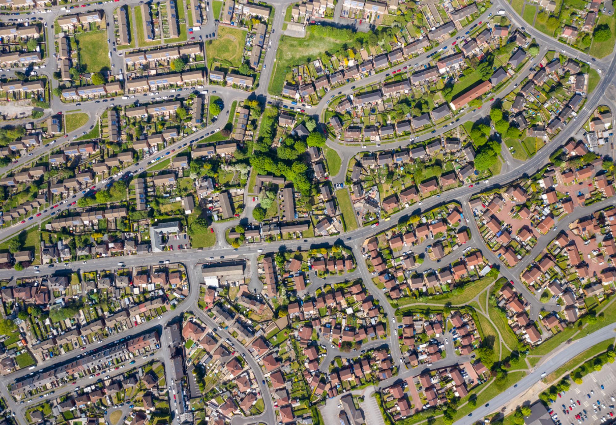 Top down aerial photo of the British town of Middleton in Leeds West Yorkshire