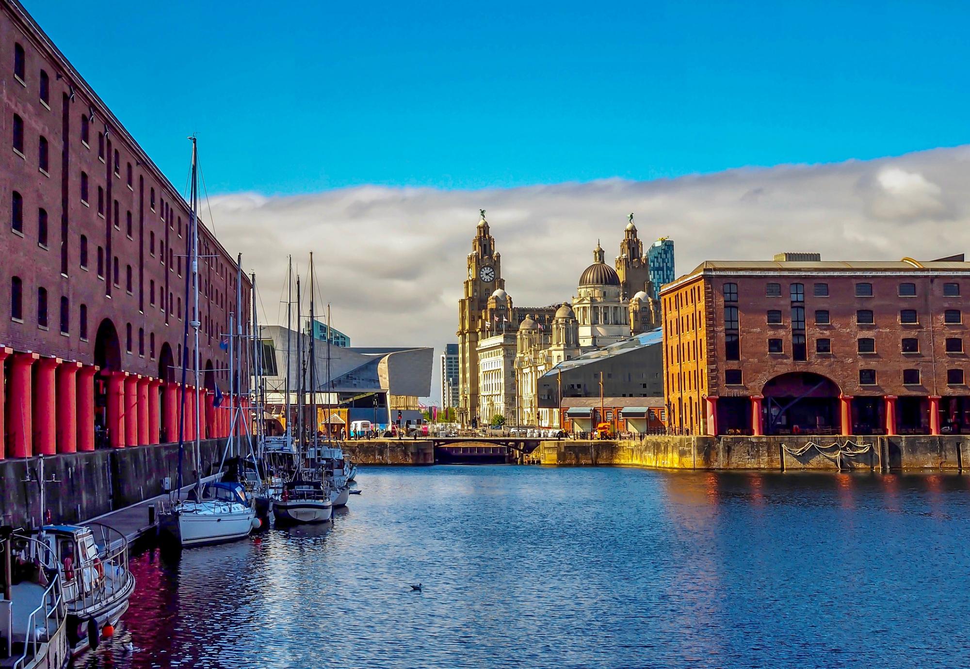View of the Liver Building from the Albert Dock, Liverpool