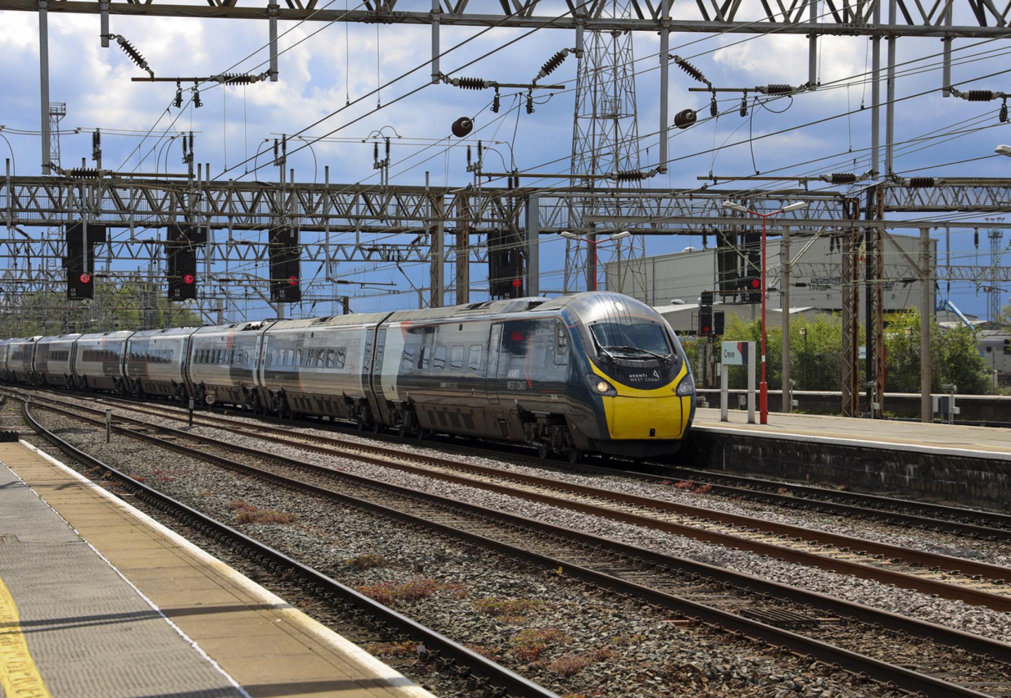 Avanti West Coast Pendolino Passenger Train at Crewe Railway Station