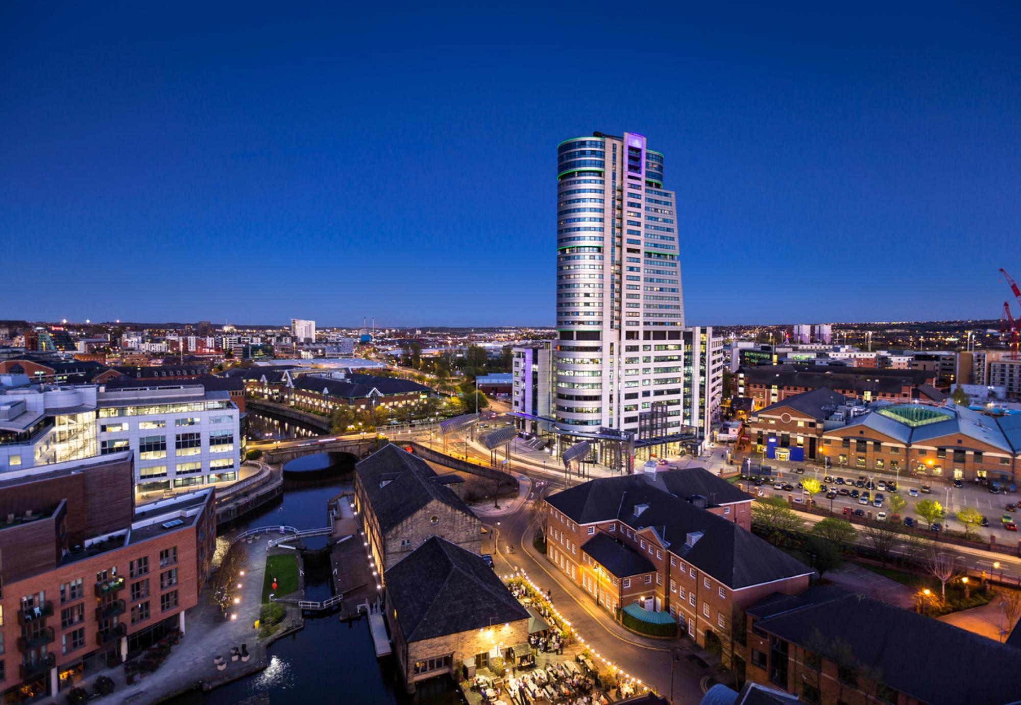 Bridgewater Place and the junction of the River Aire and the Leeds Liverpool Canal