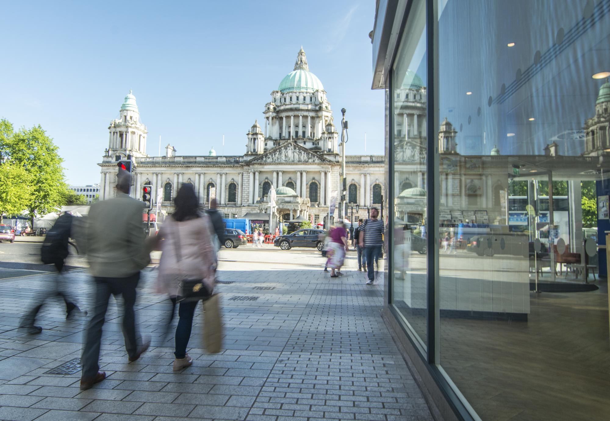 Belfast high street and city hall