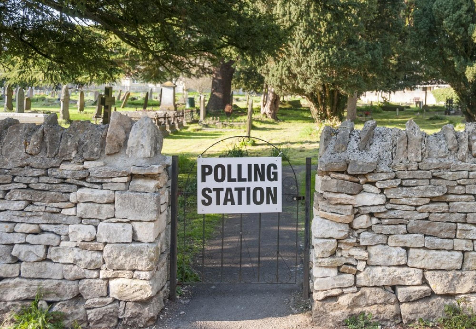 Rural Polling Station In The UK