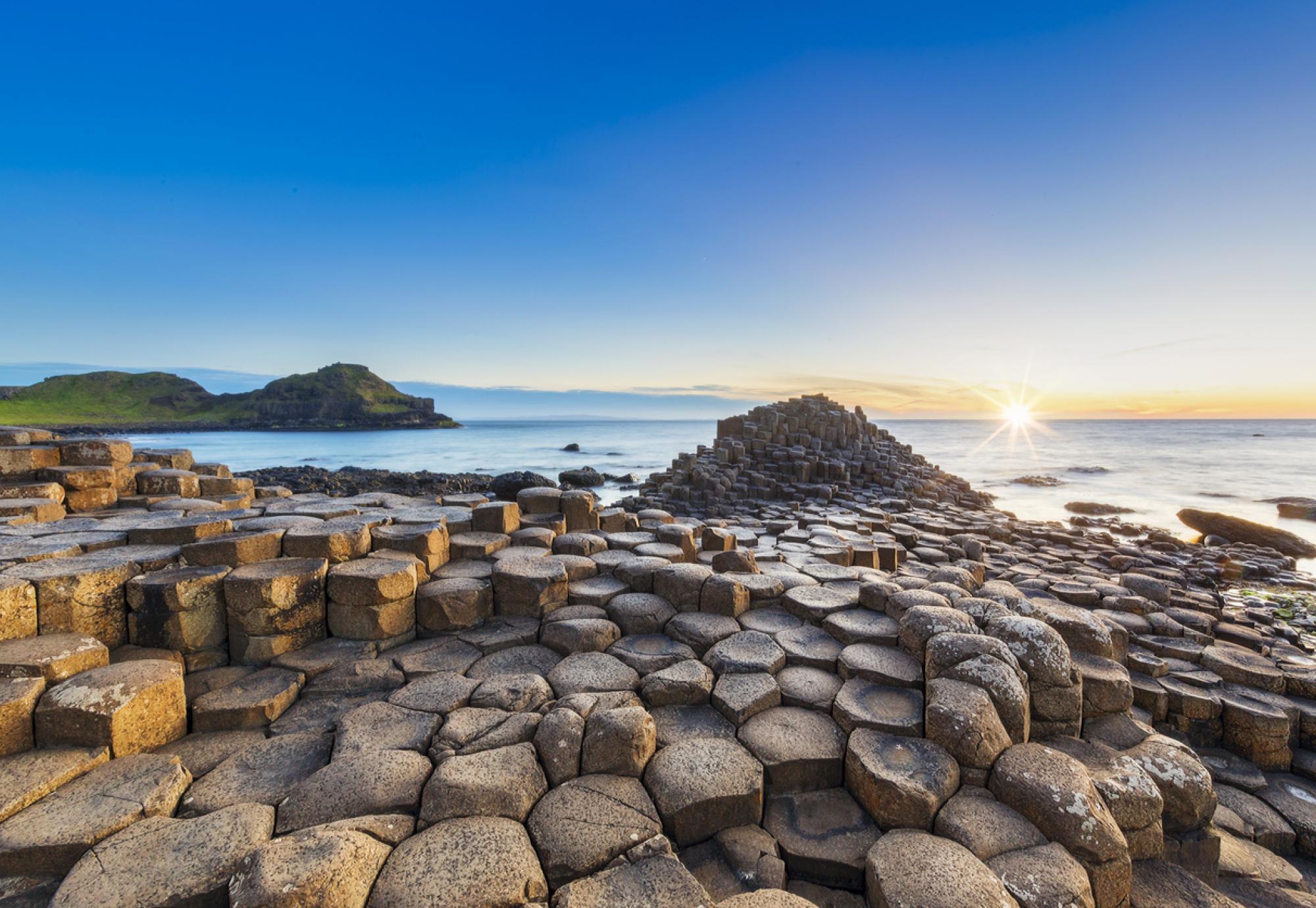 Sunset over Giants Causeway, Northern Ireland