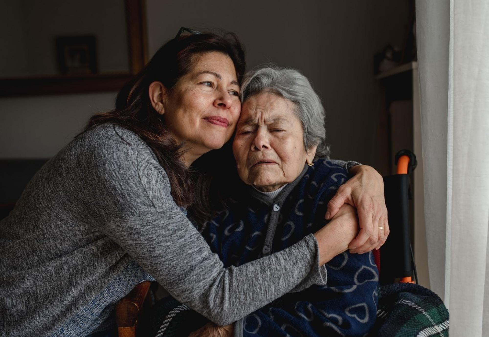 Woman and elderly mother