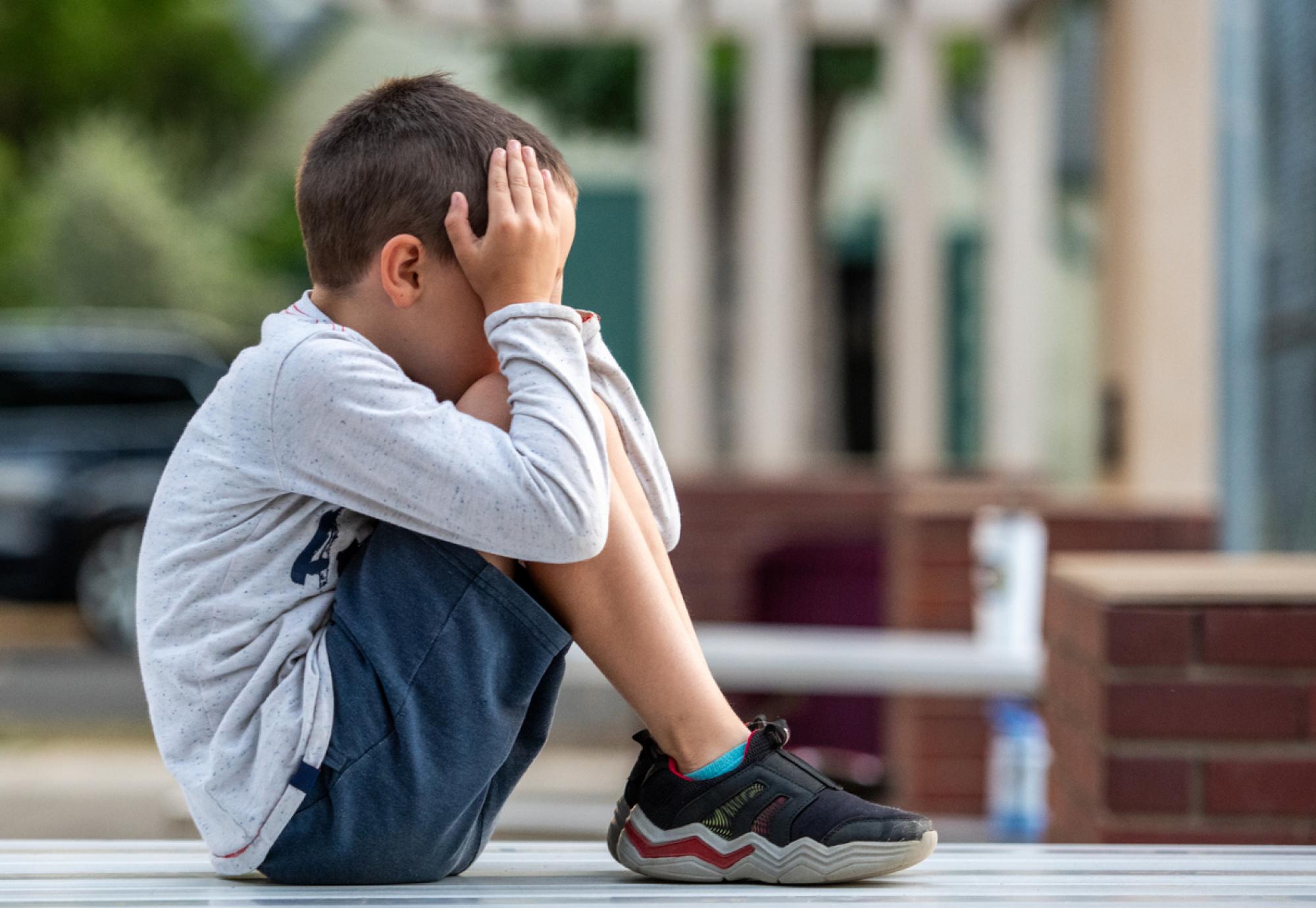 Small boy crying