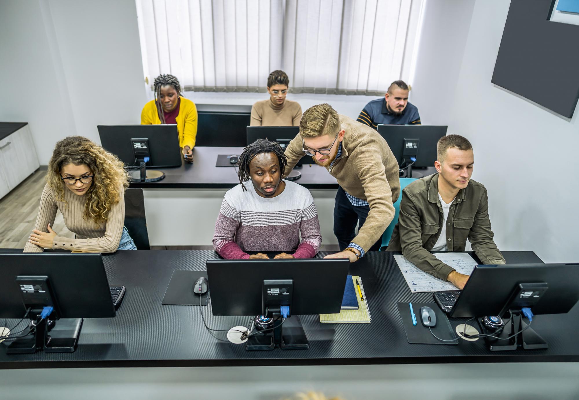 Young adults learning new skills