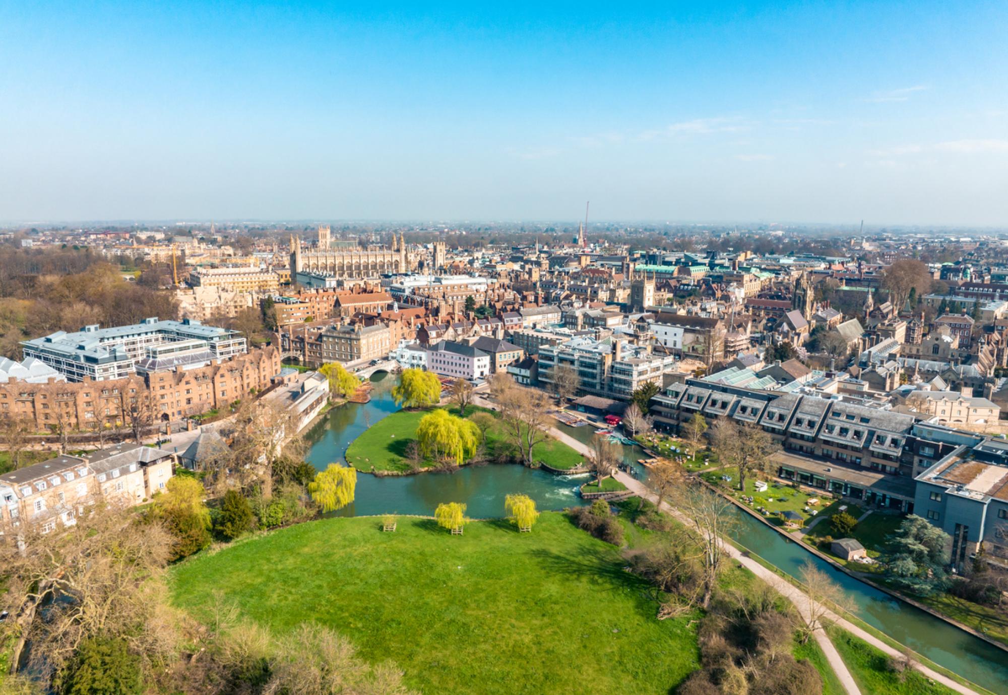 Aerial view of Cambridge