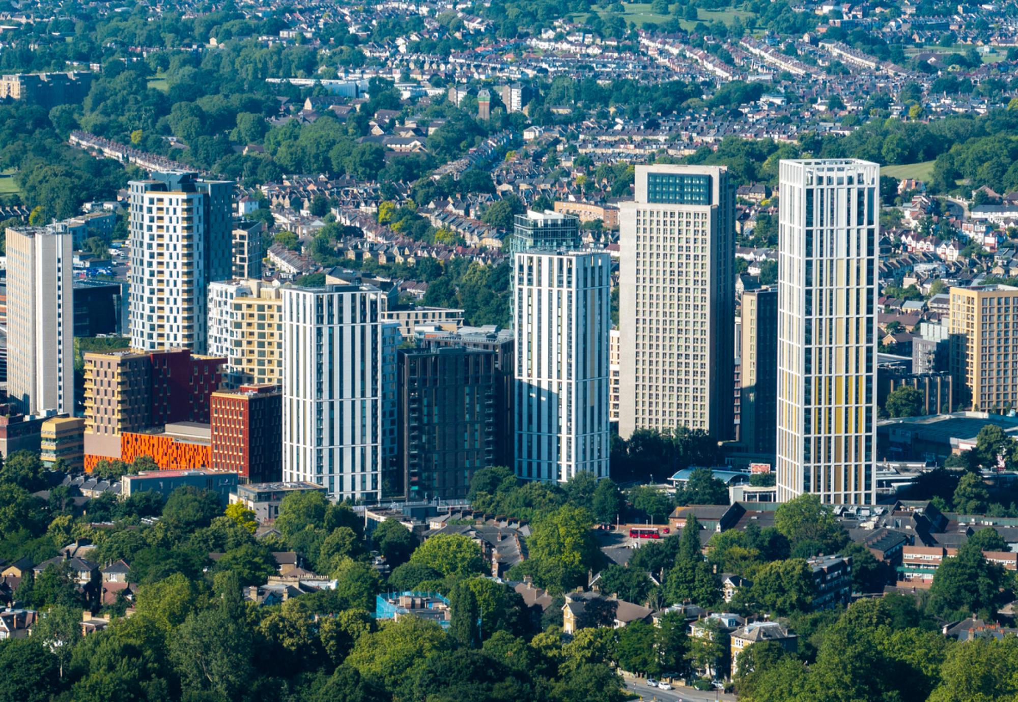 Aerial view of Lewisham, London
