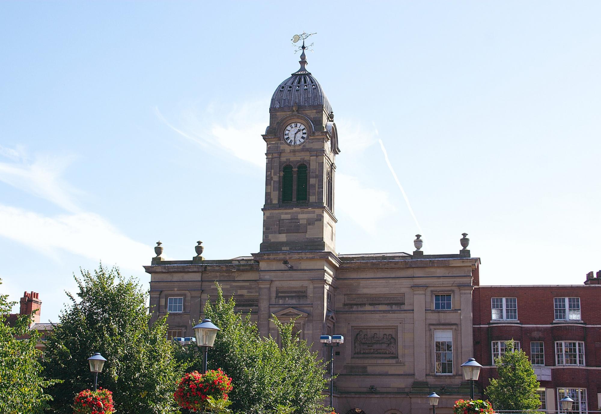 The old Guildhall in the centre of Derby city