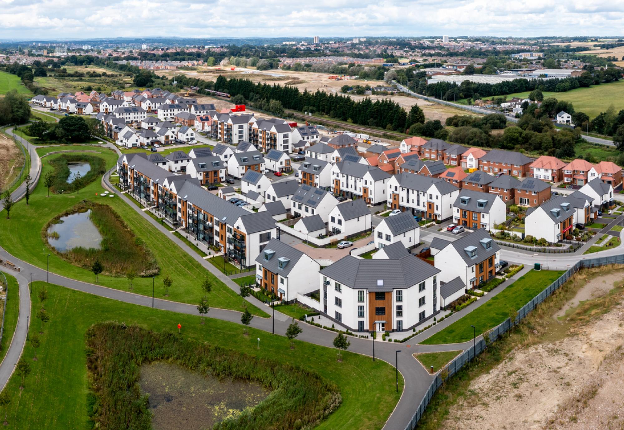 A new housing estate on the outskirts of Leeds, UK