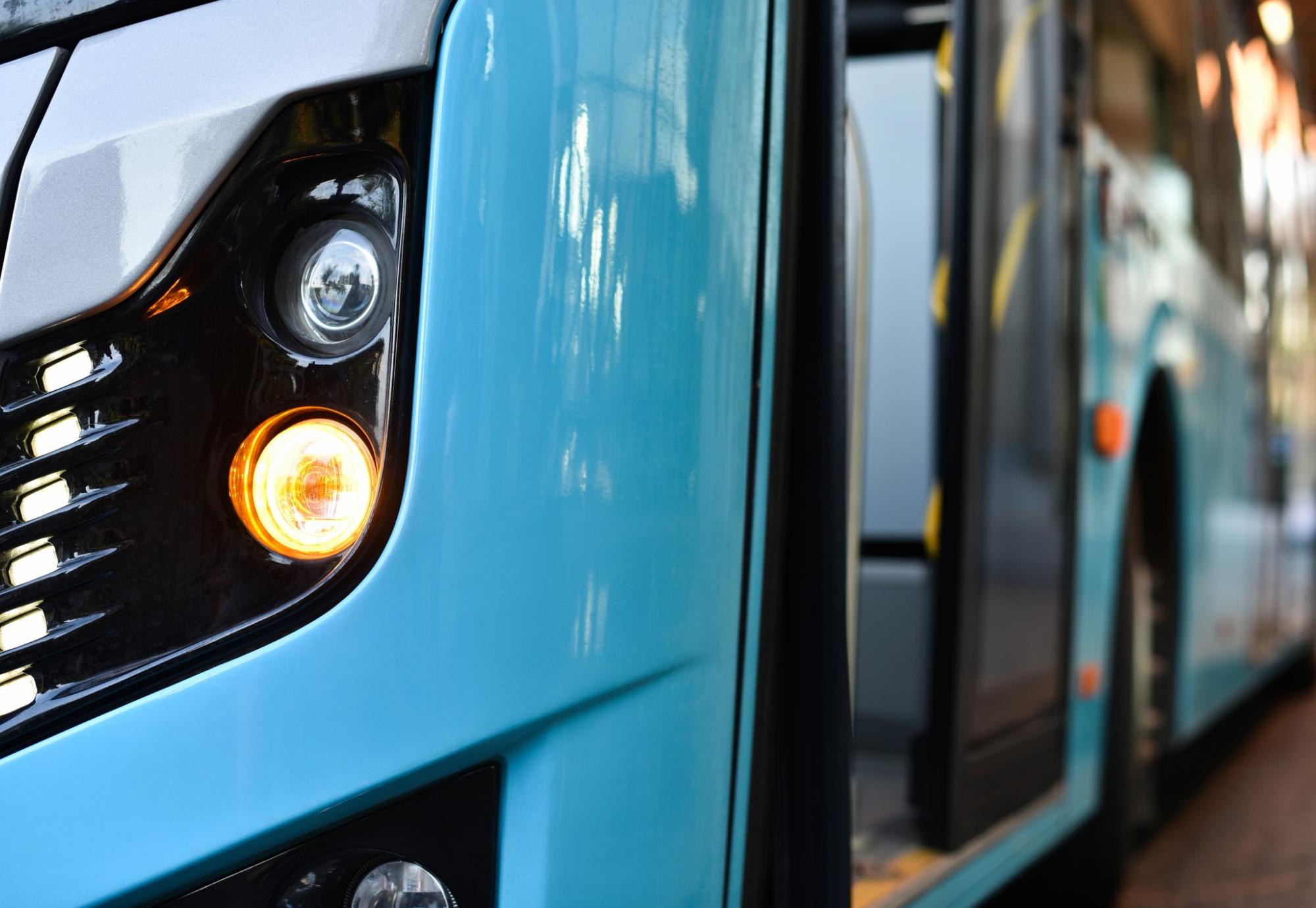 Front of an electric bus