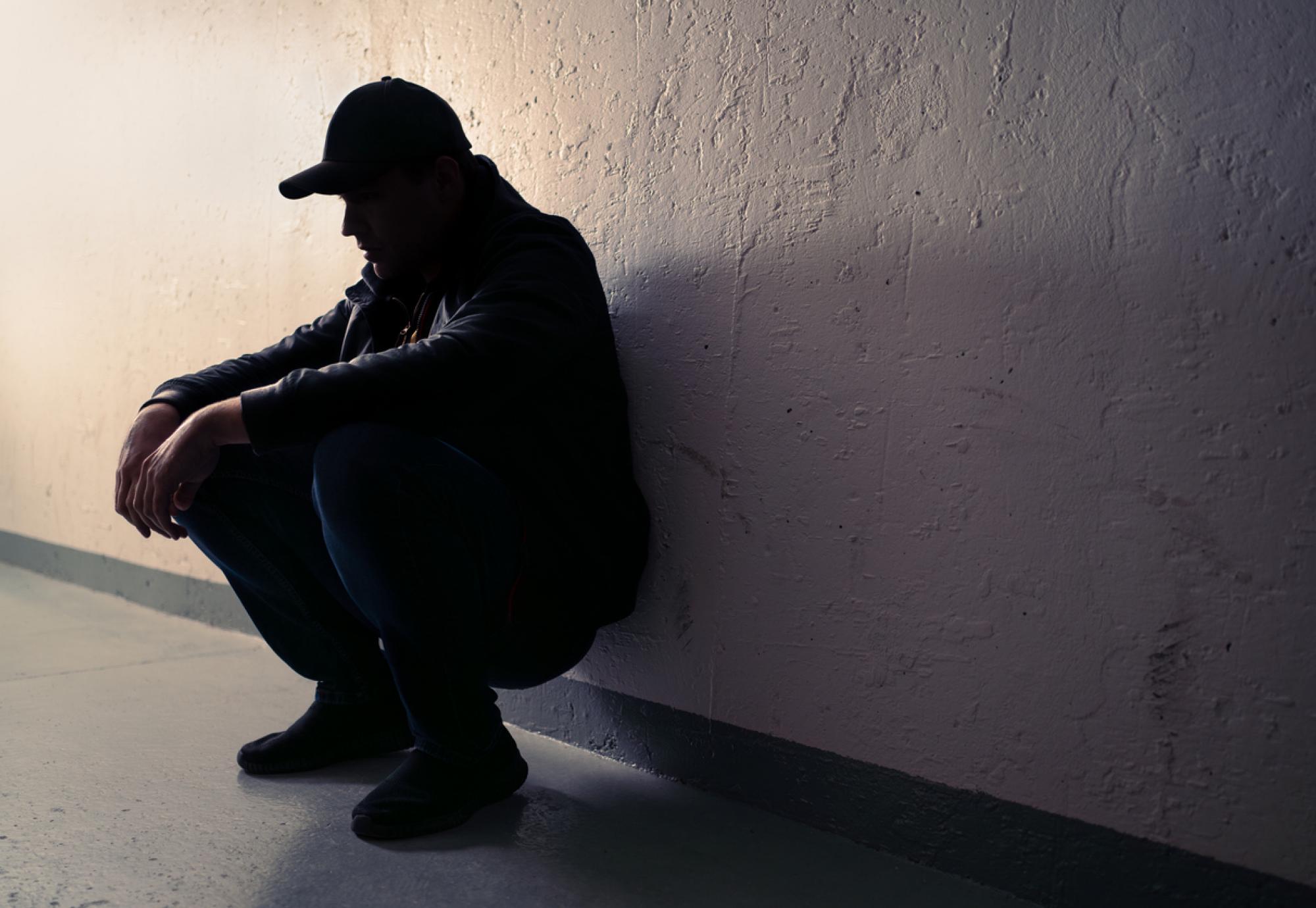 Man struggling with his mental health
