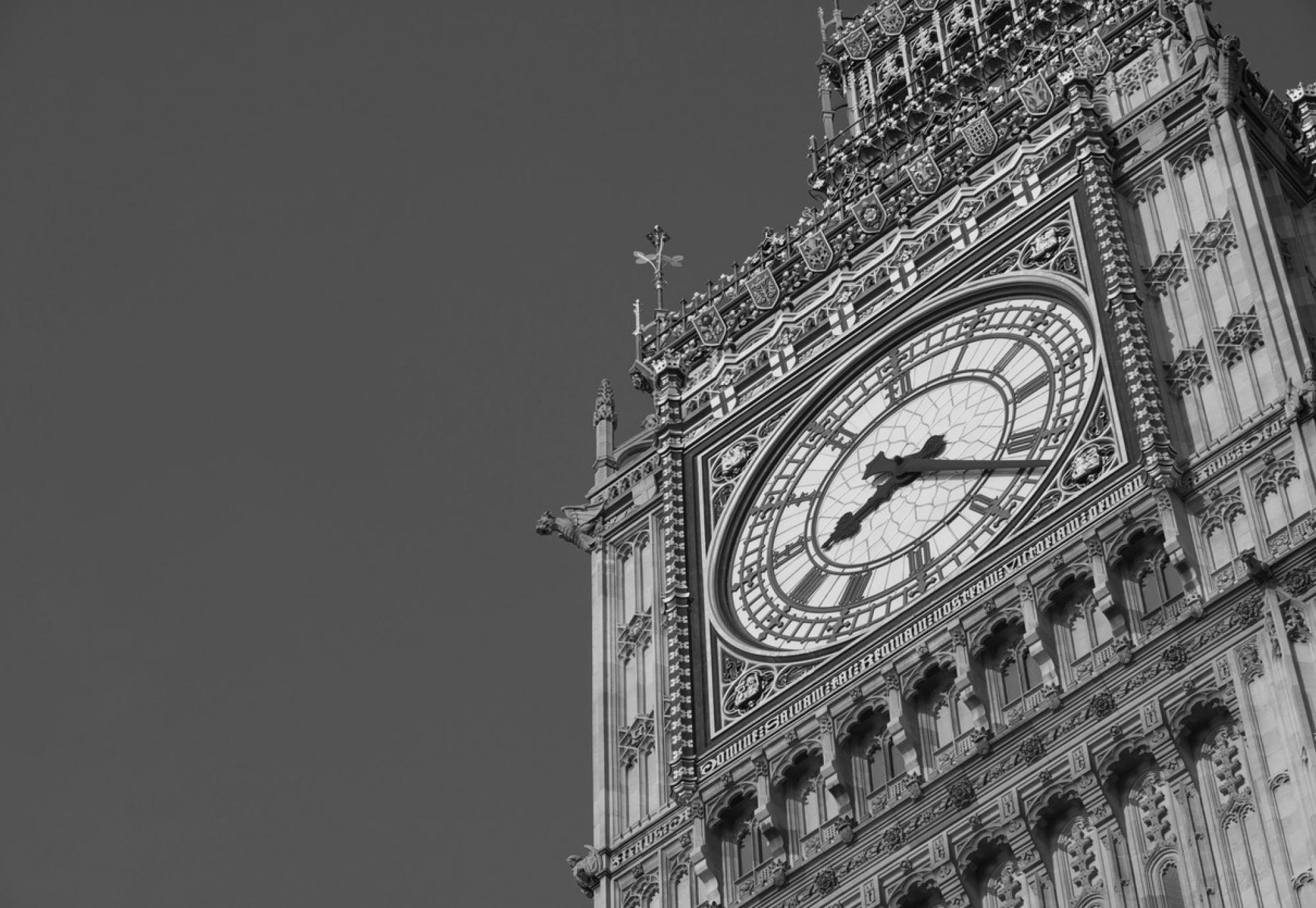 Black and white image of Big Ben