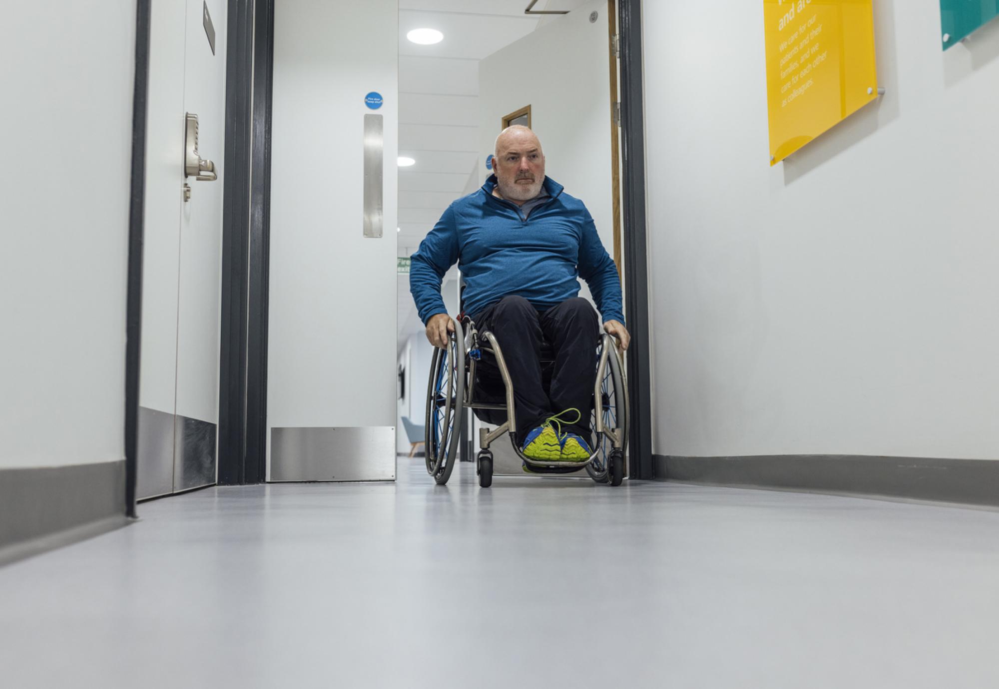 A man in a wheelchair