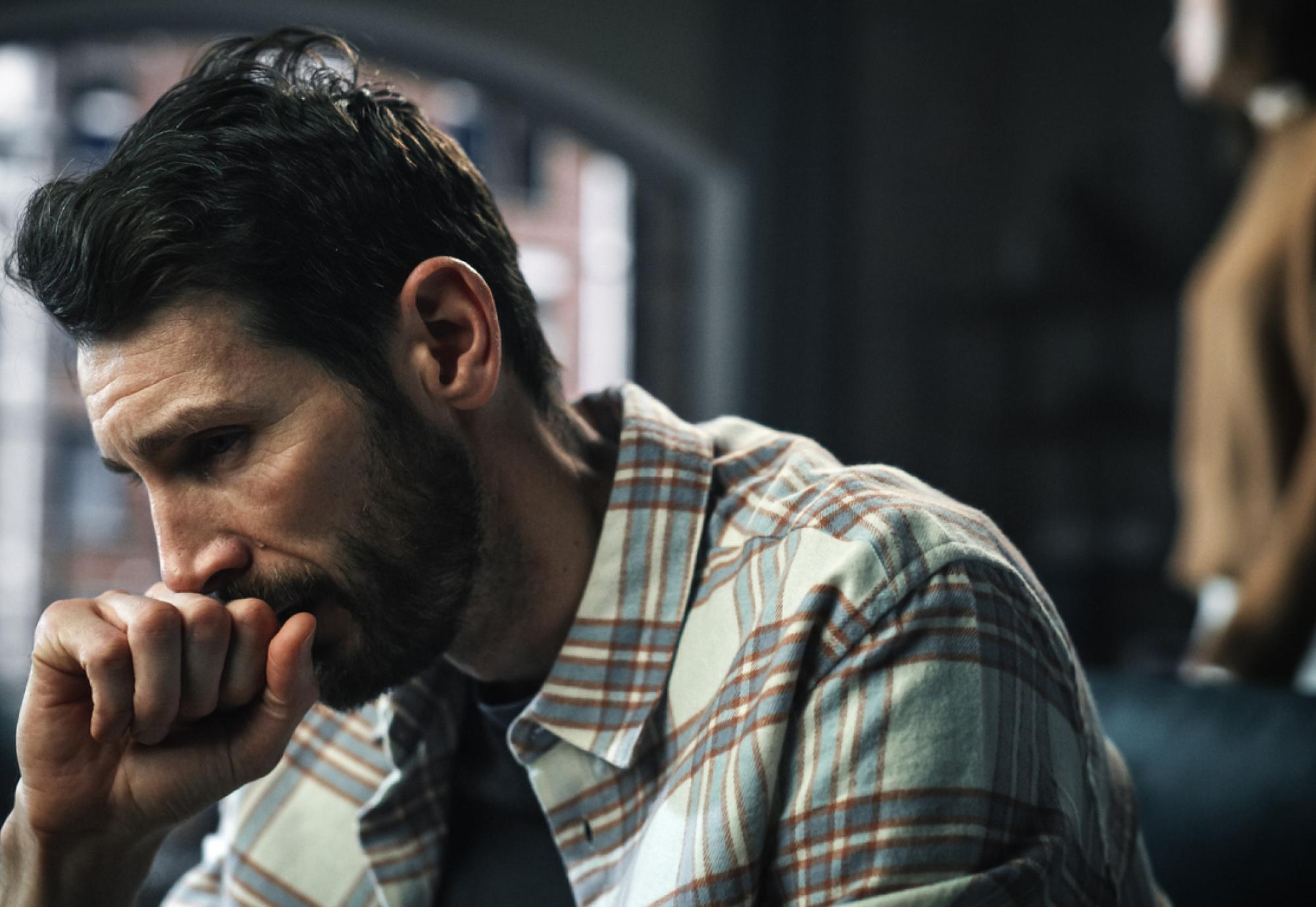 A male victim of domestic violence