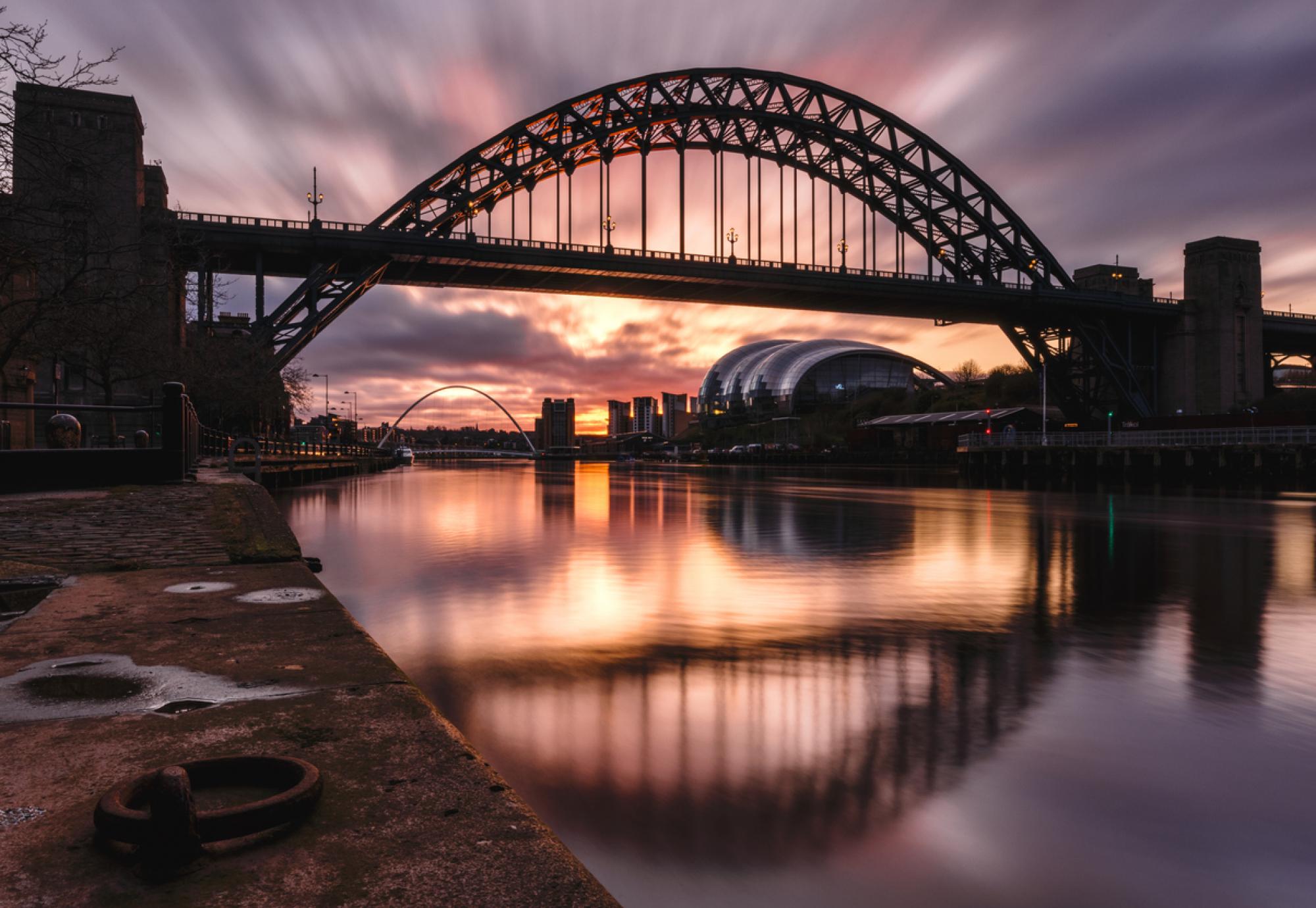 The Tyne Bridge at sunset