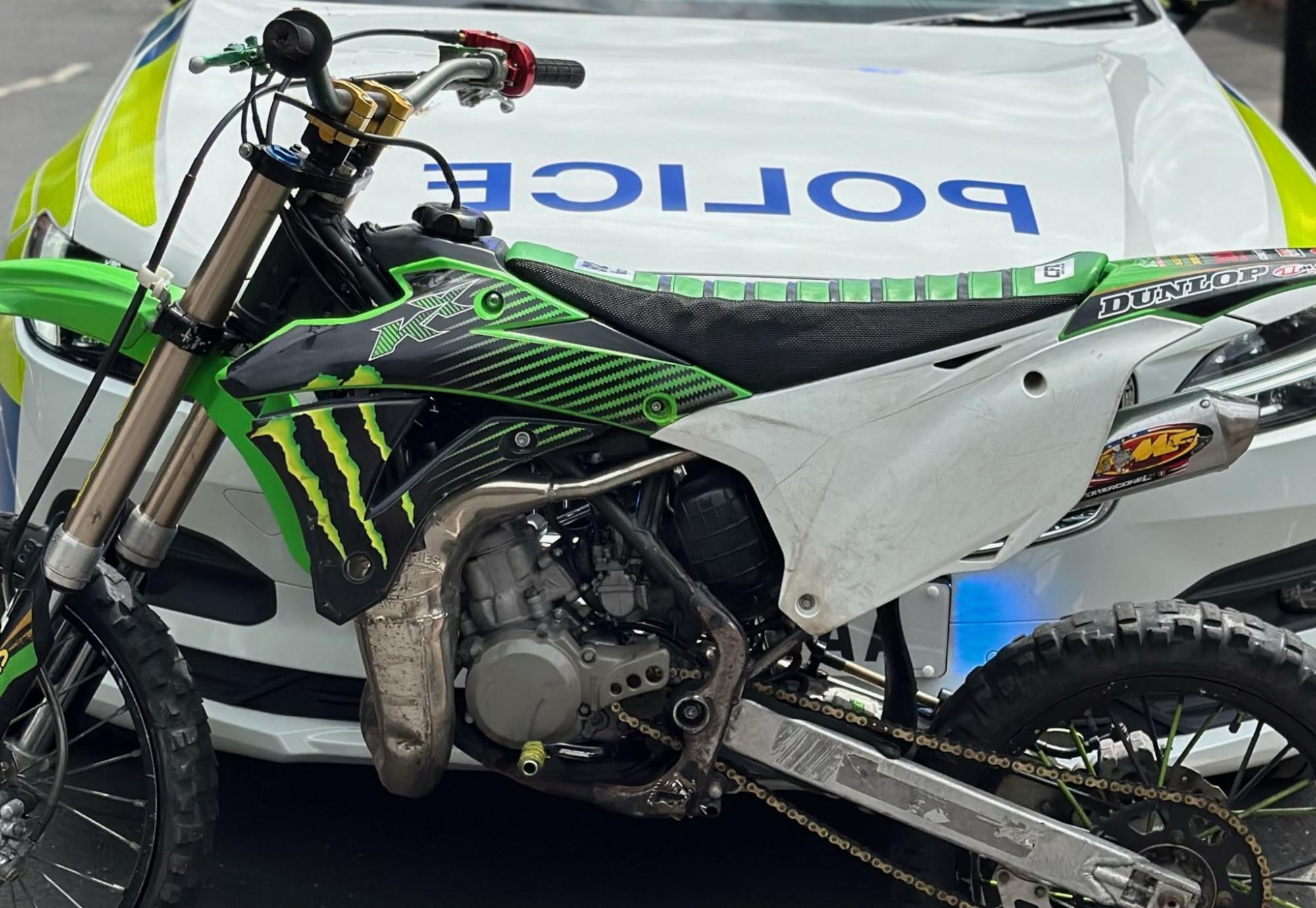 Motorbike and Police car