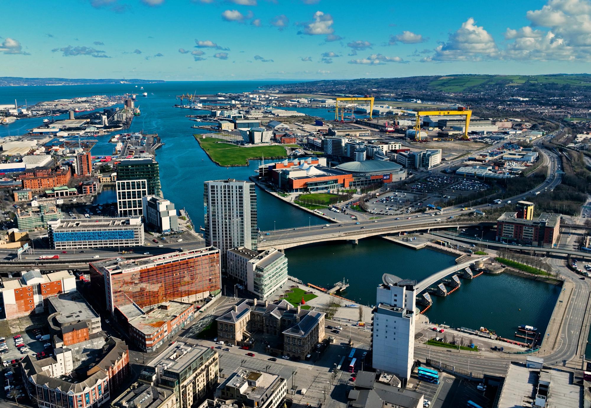 Aerial photo of Belfast City Skyline