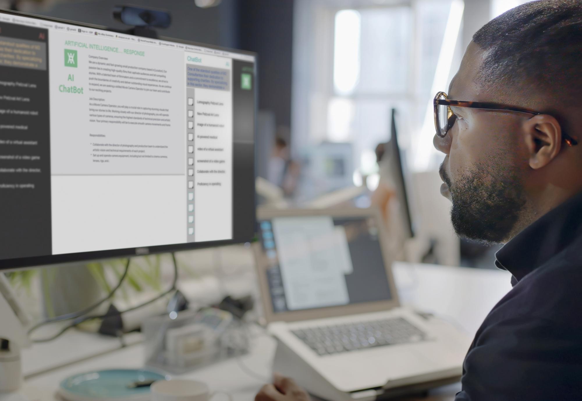 Man using AI in the office