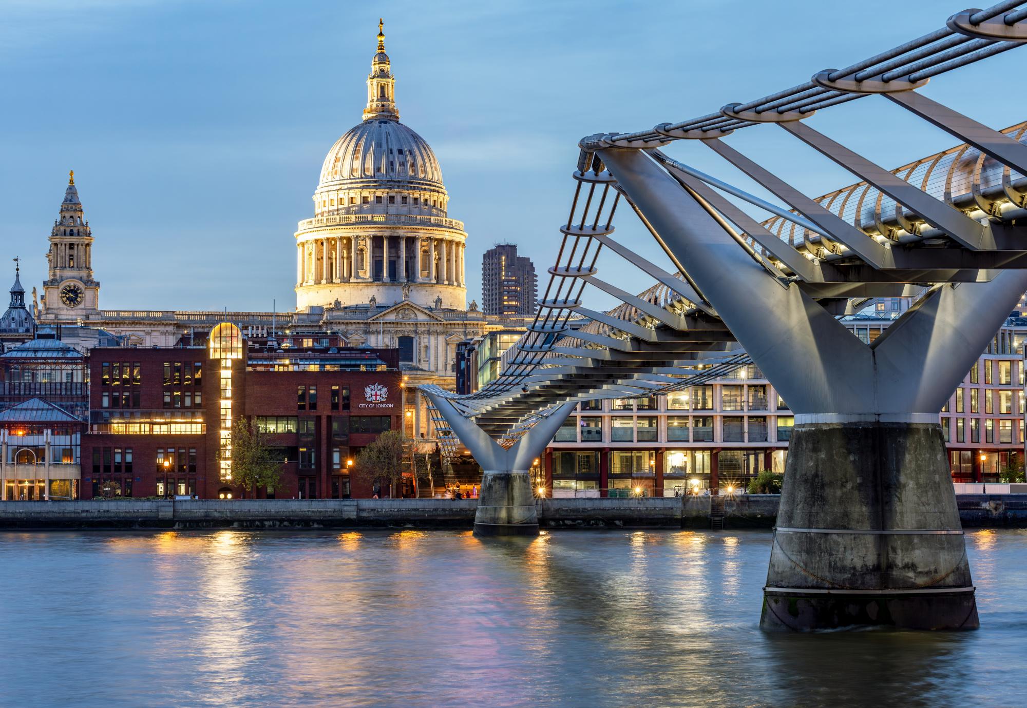 St. Paul's cathedral and Millennium bridge