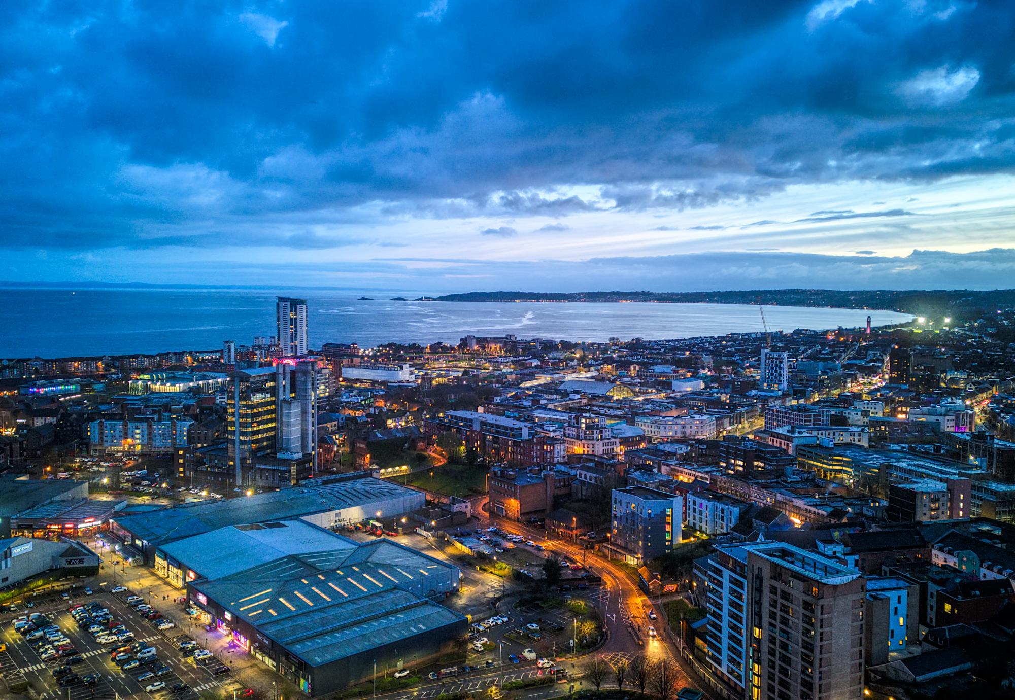 Swansea at night
