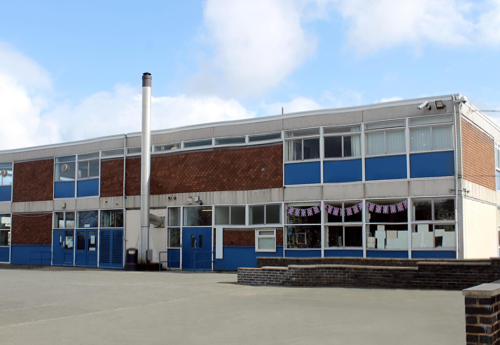 Exterior of English school building