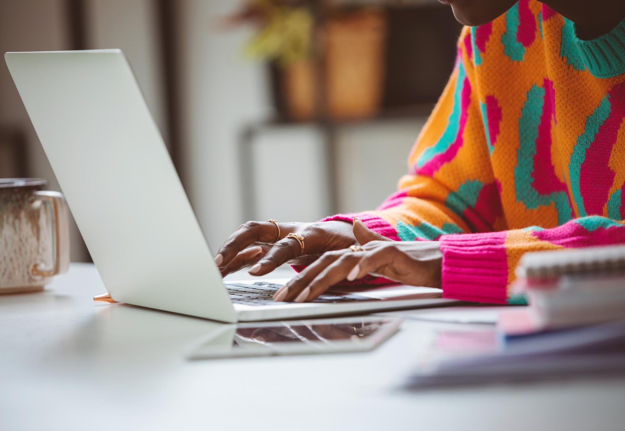Person using a laptop