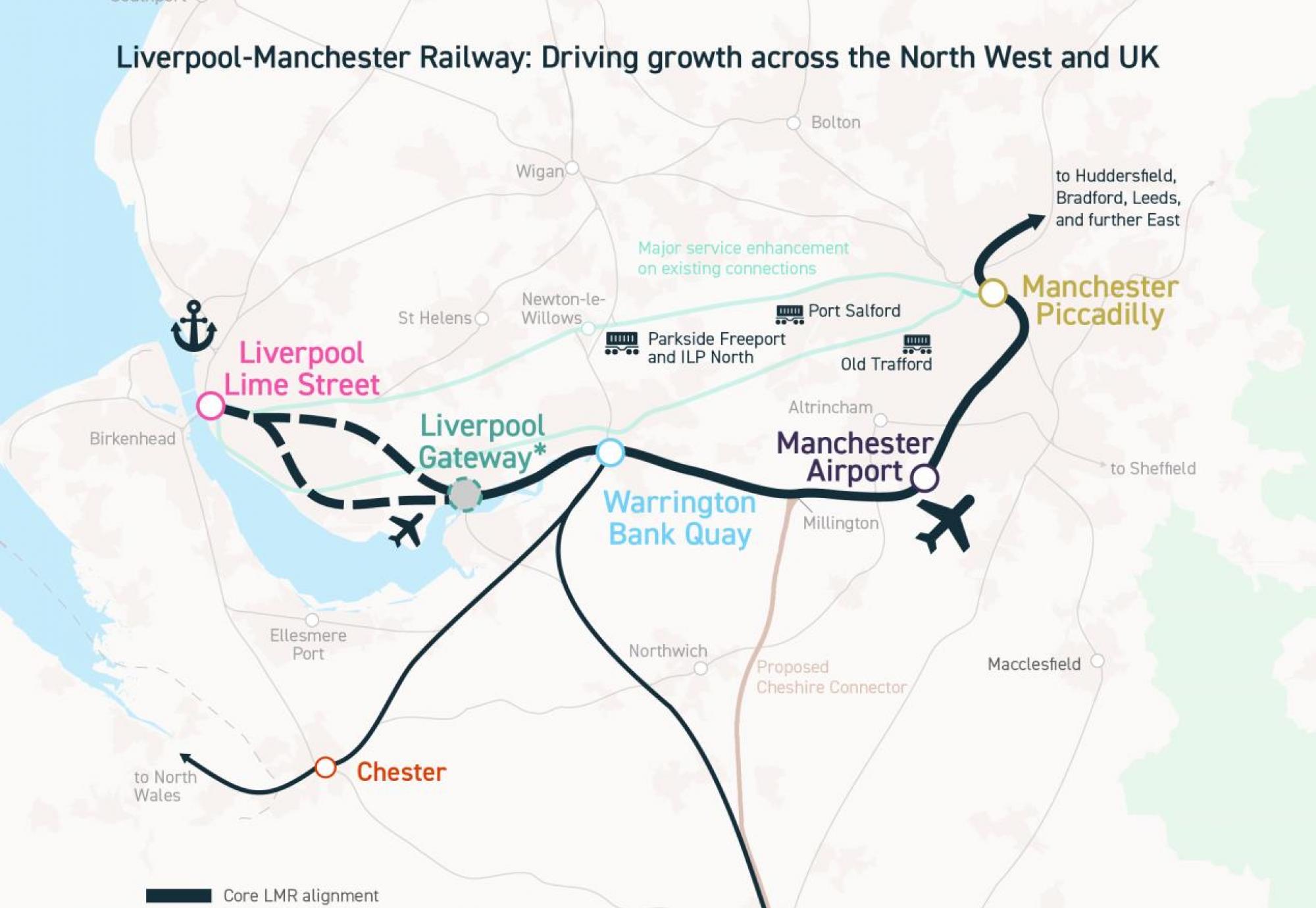 Liverpool to Manchester Map