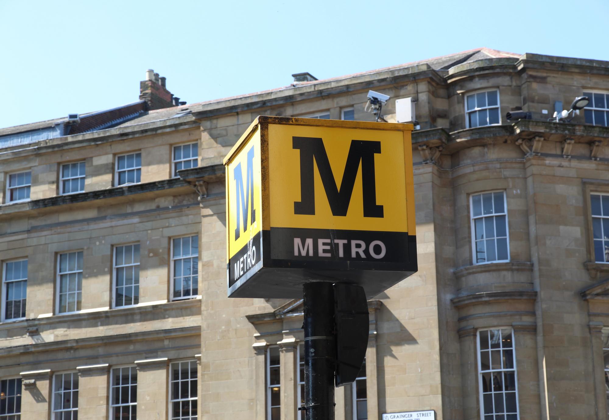 Sign for the Metro in the North East