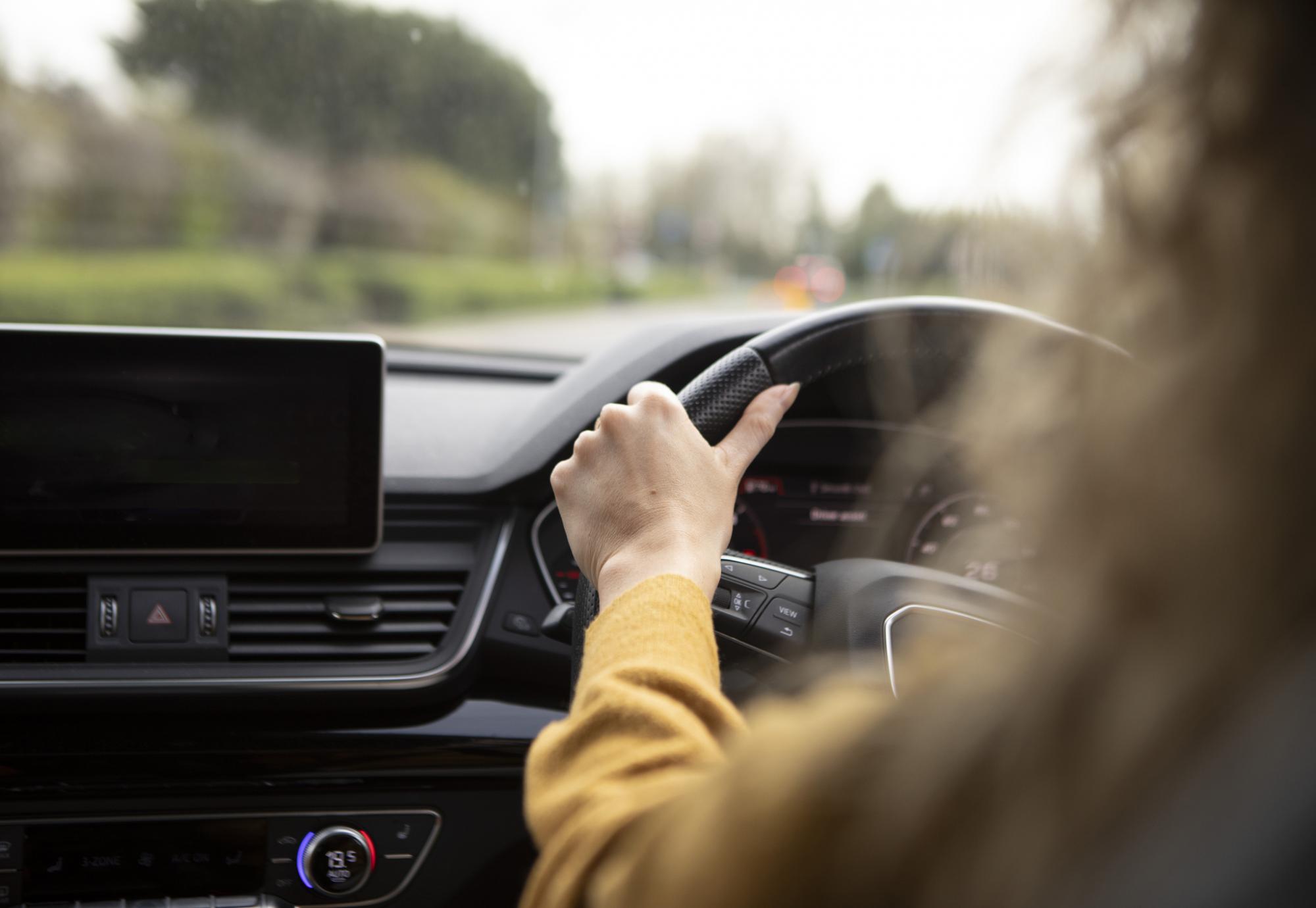 Woman driving a car