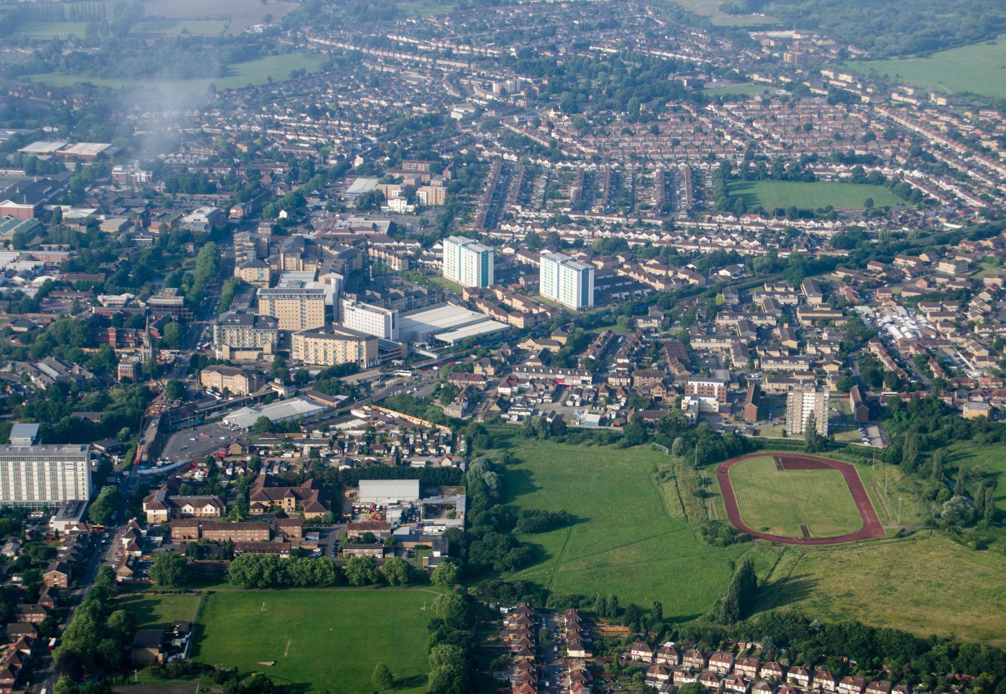 Aerial view of Feltham