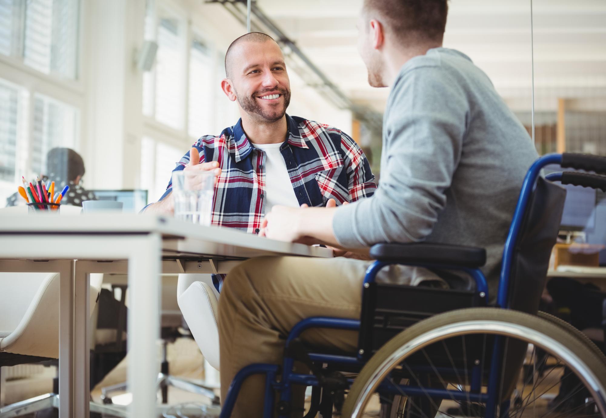 Disabled person working