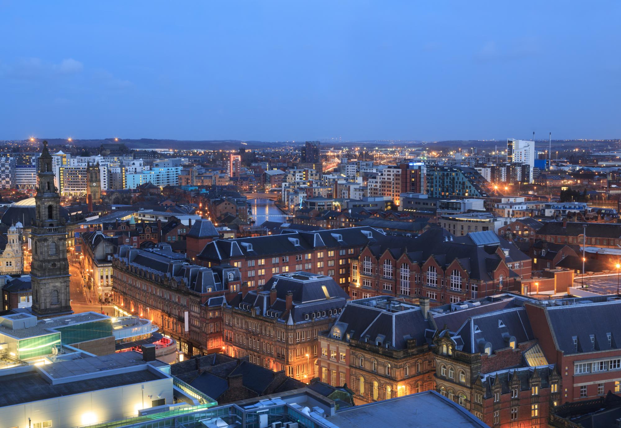 Leeds skyline at night