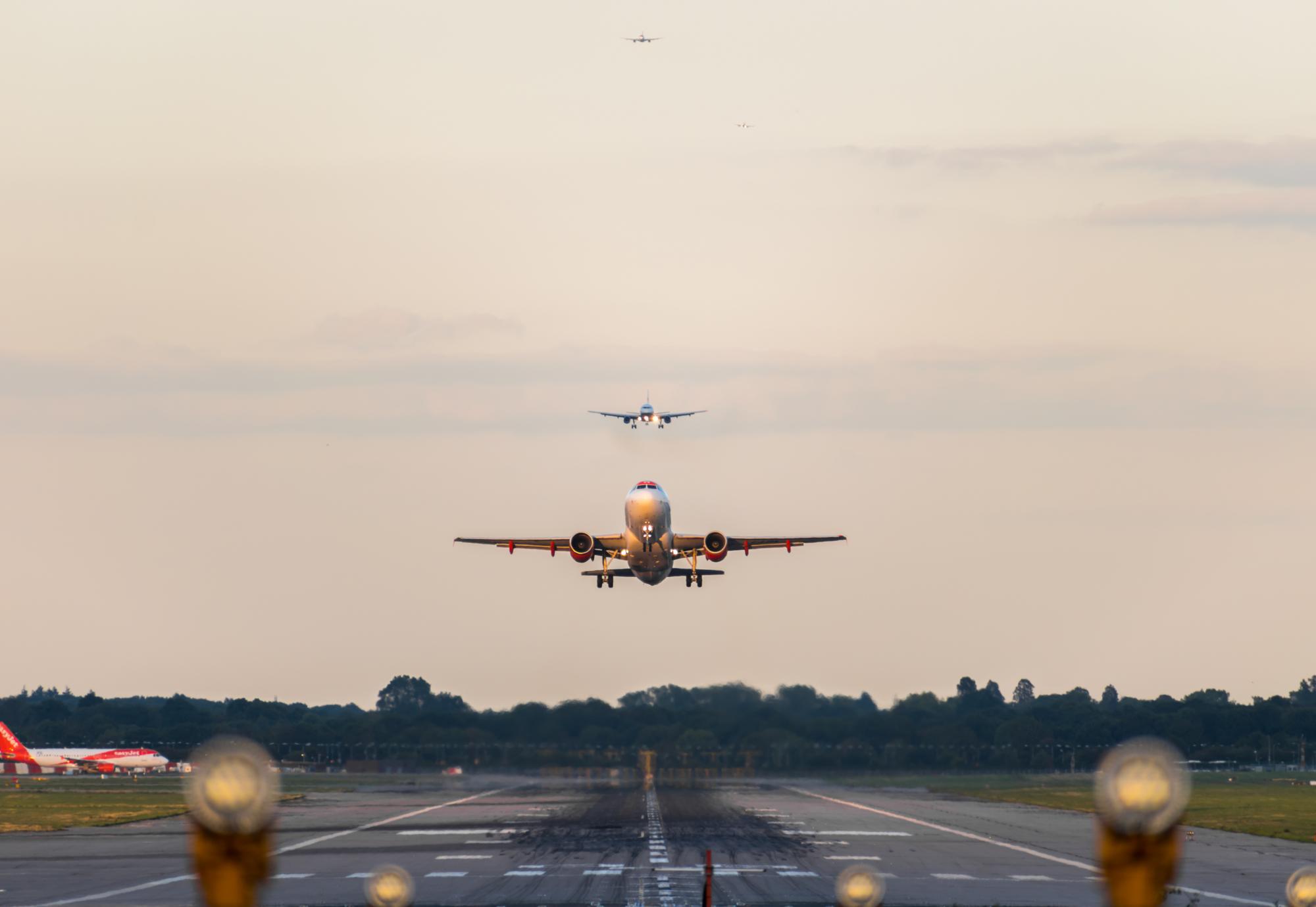 Plane taking off from Gatwick Airport