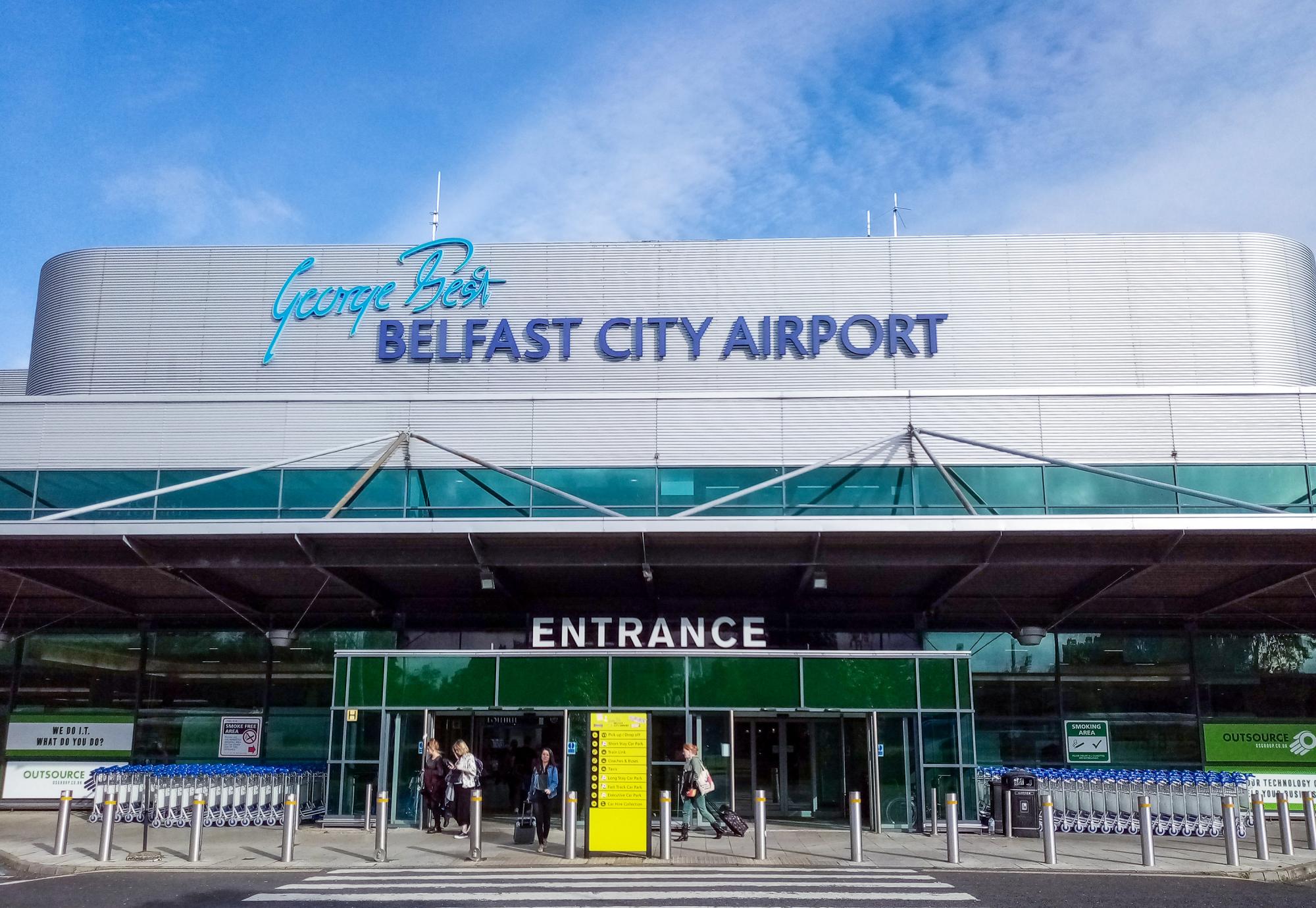 The front entrance of George Best Belfast City Airport