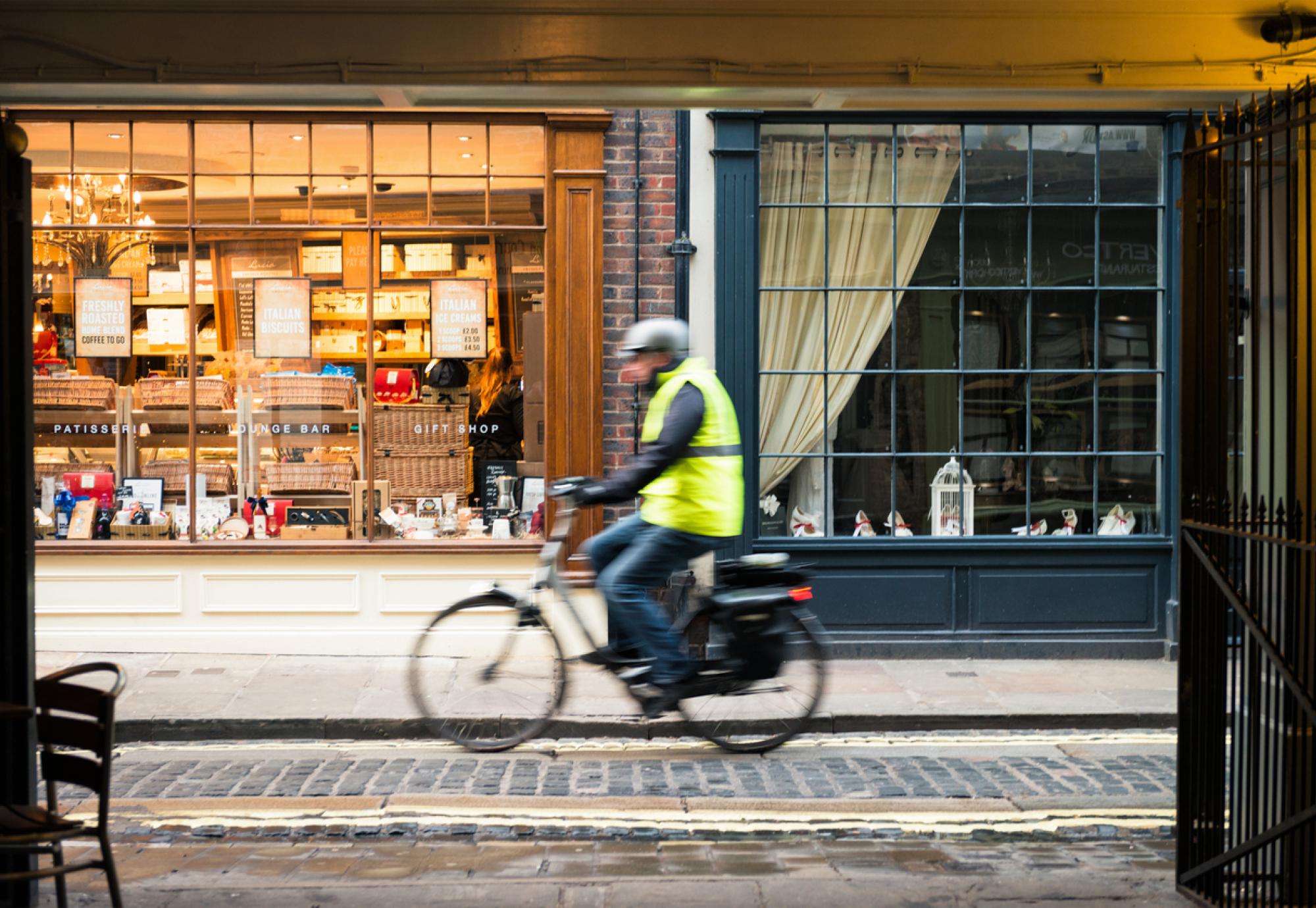 Man cycling in York