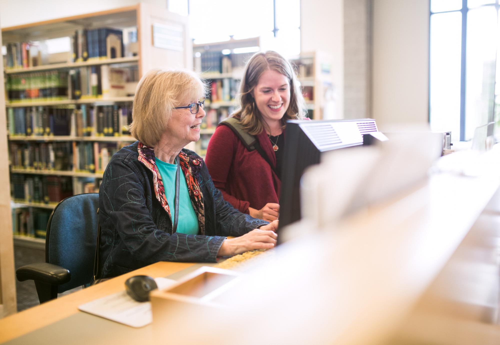 Older woman using a computer