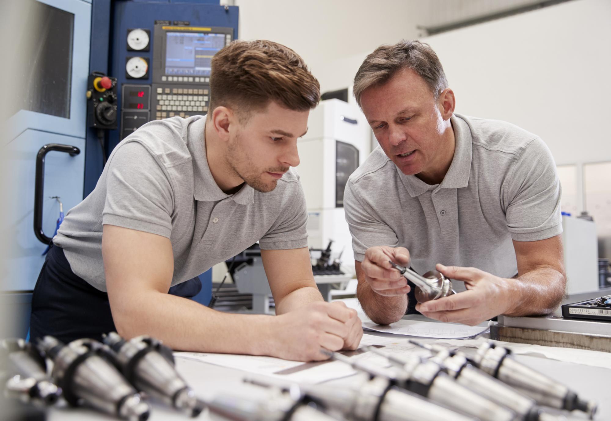 Two employees at a small business