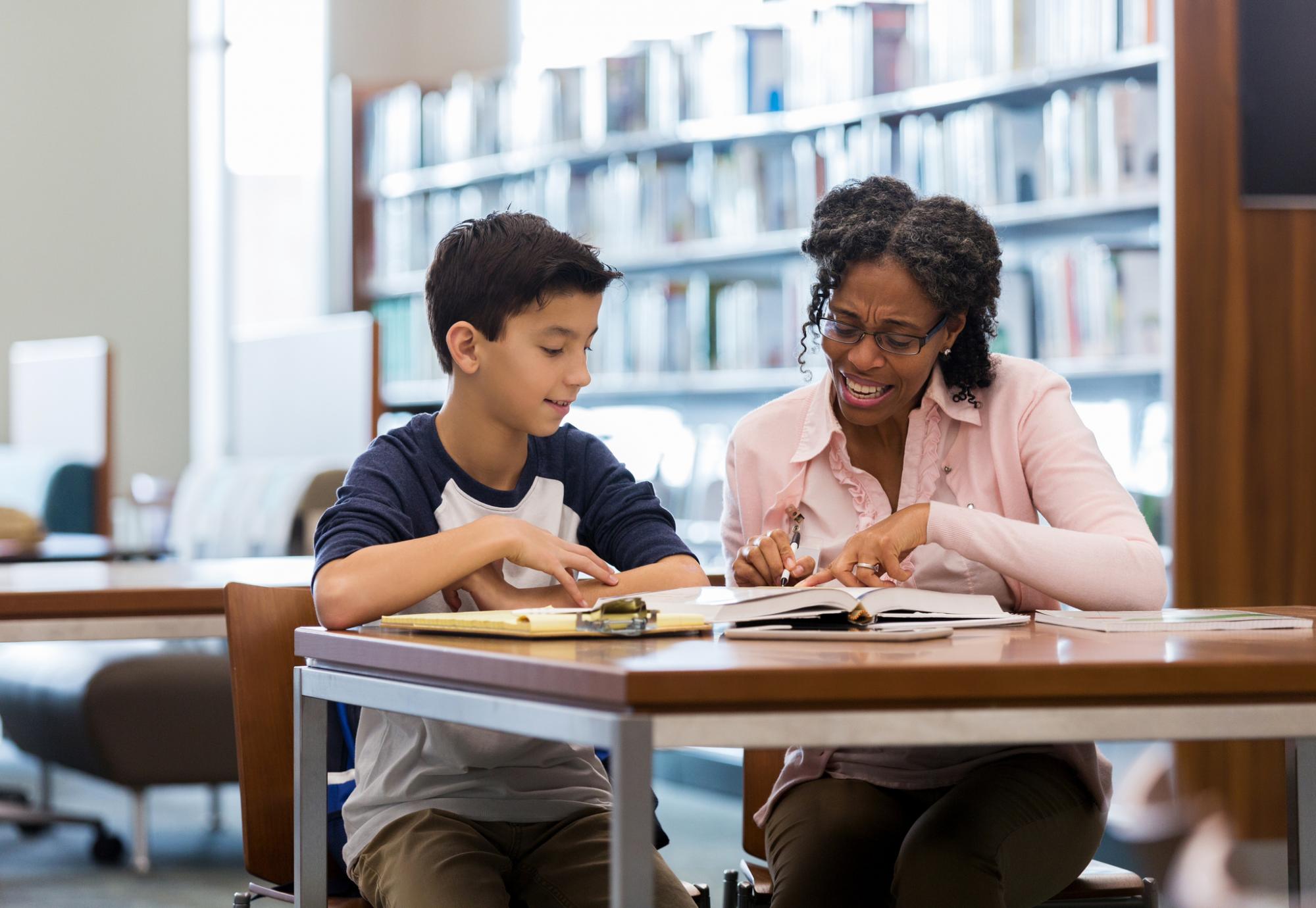 Child getting education tutoring