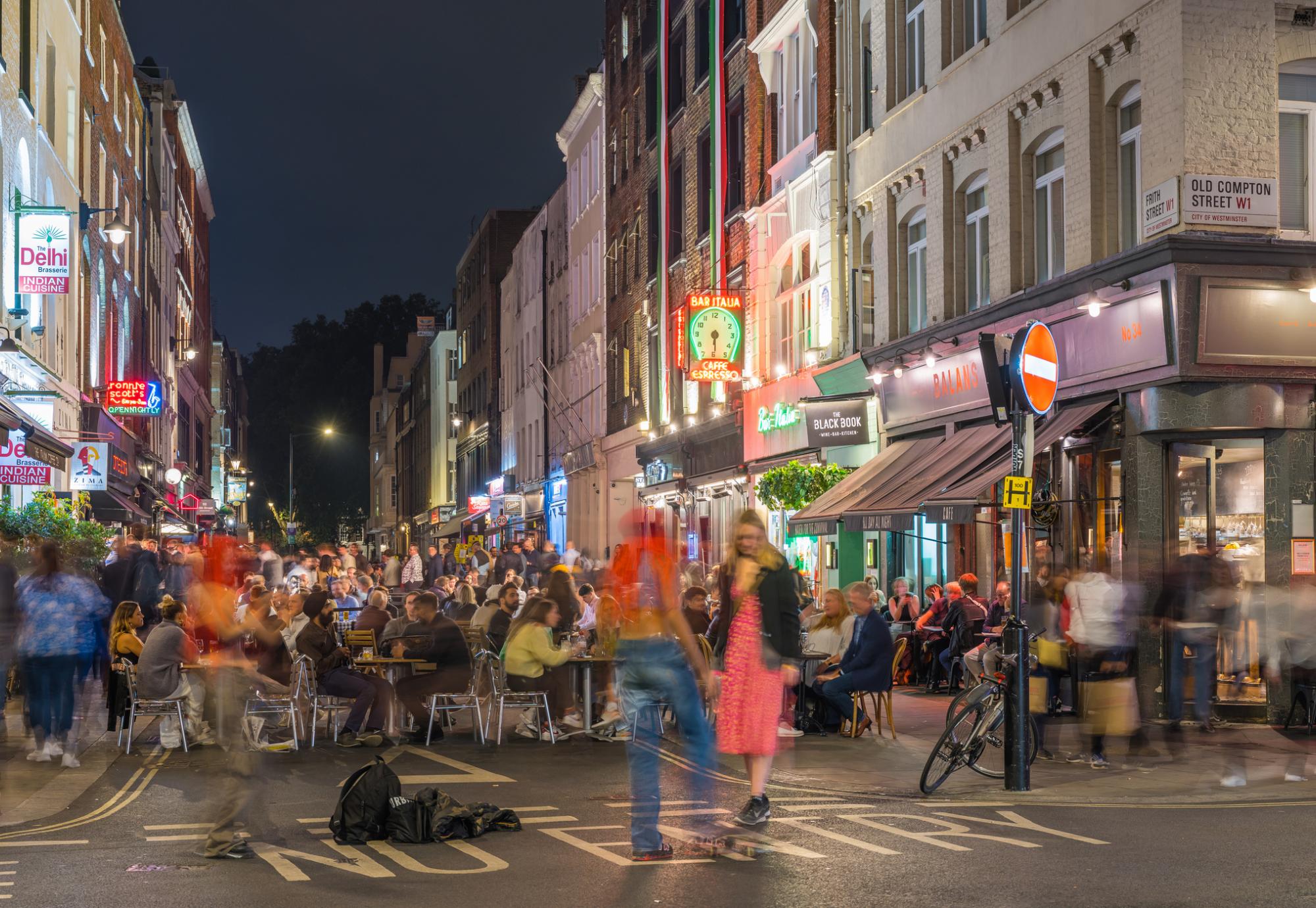 Soho, London at night