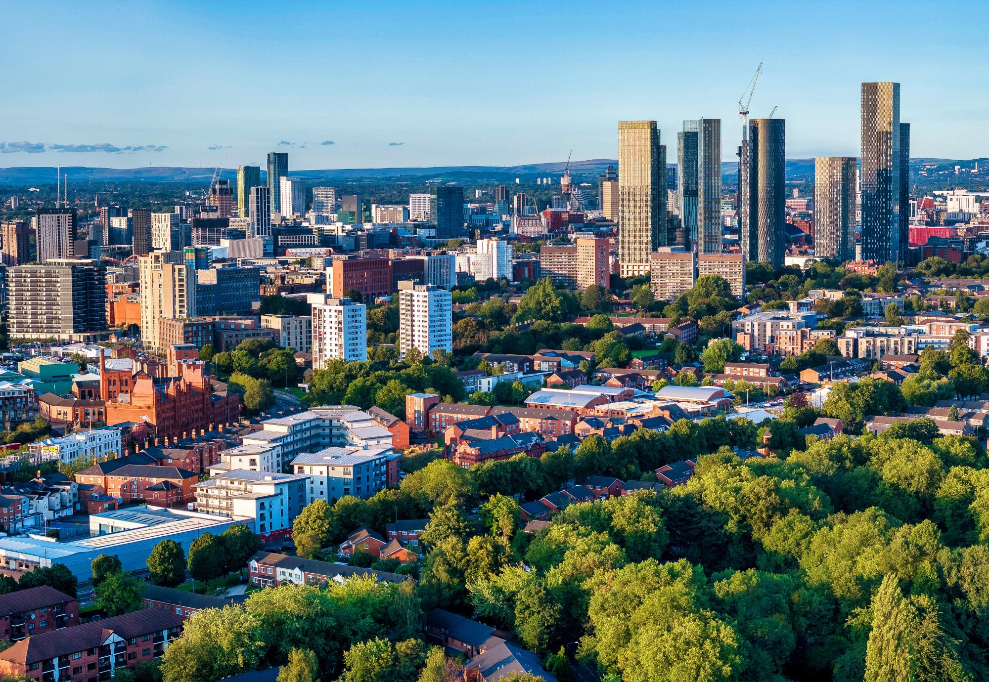 Aerial view of Greater Manchester
