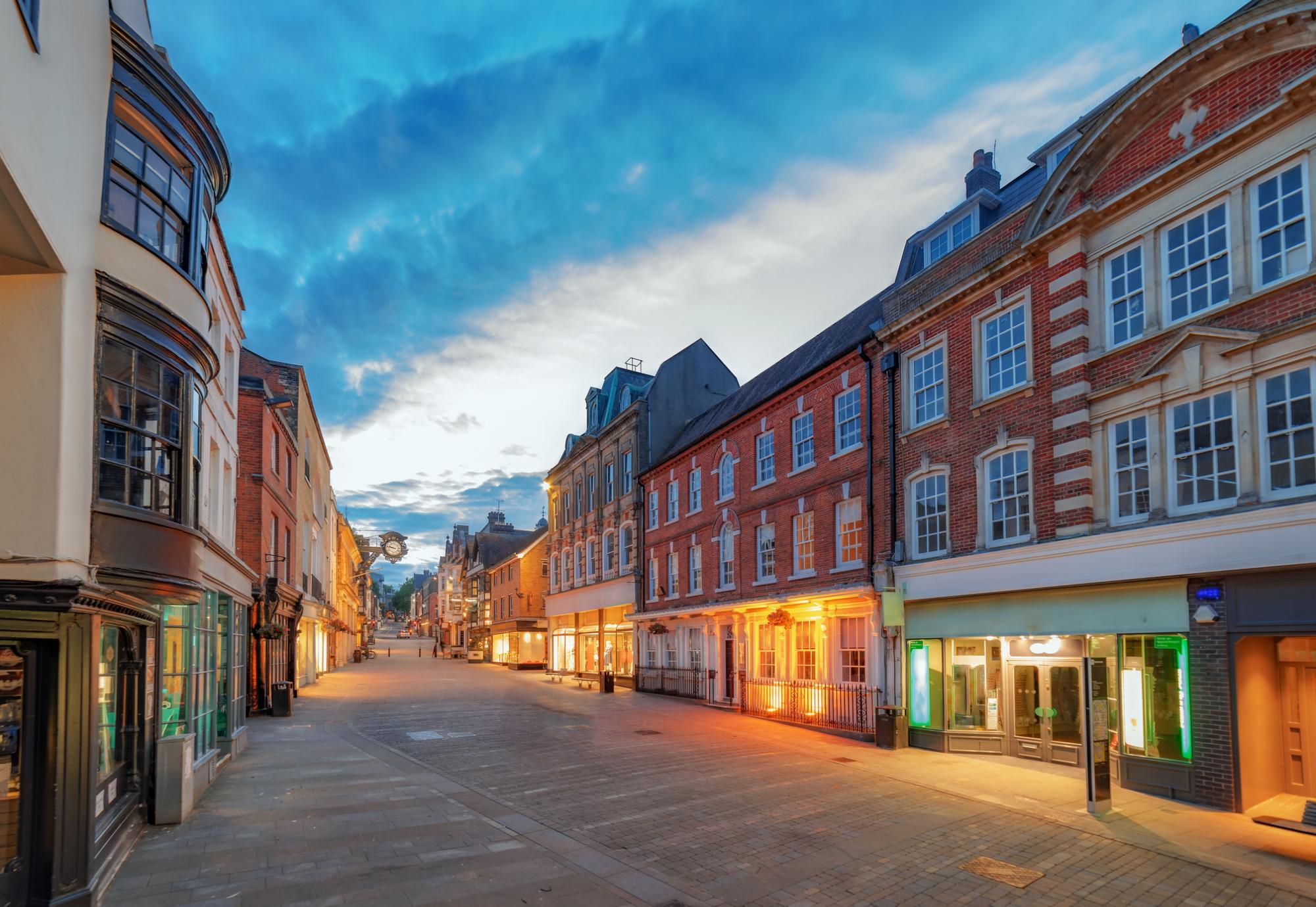 High street in England