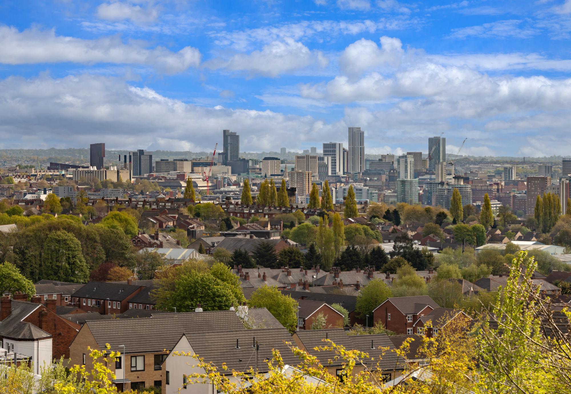 Leeds suburbs and skyline