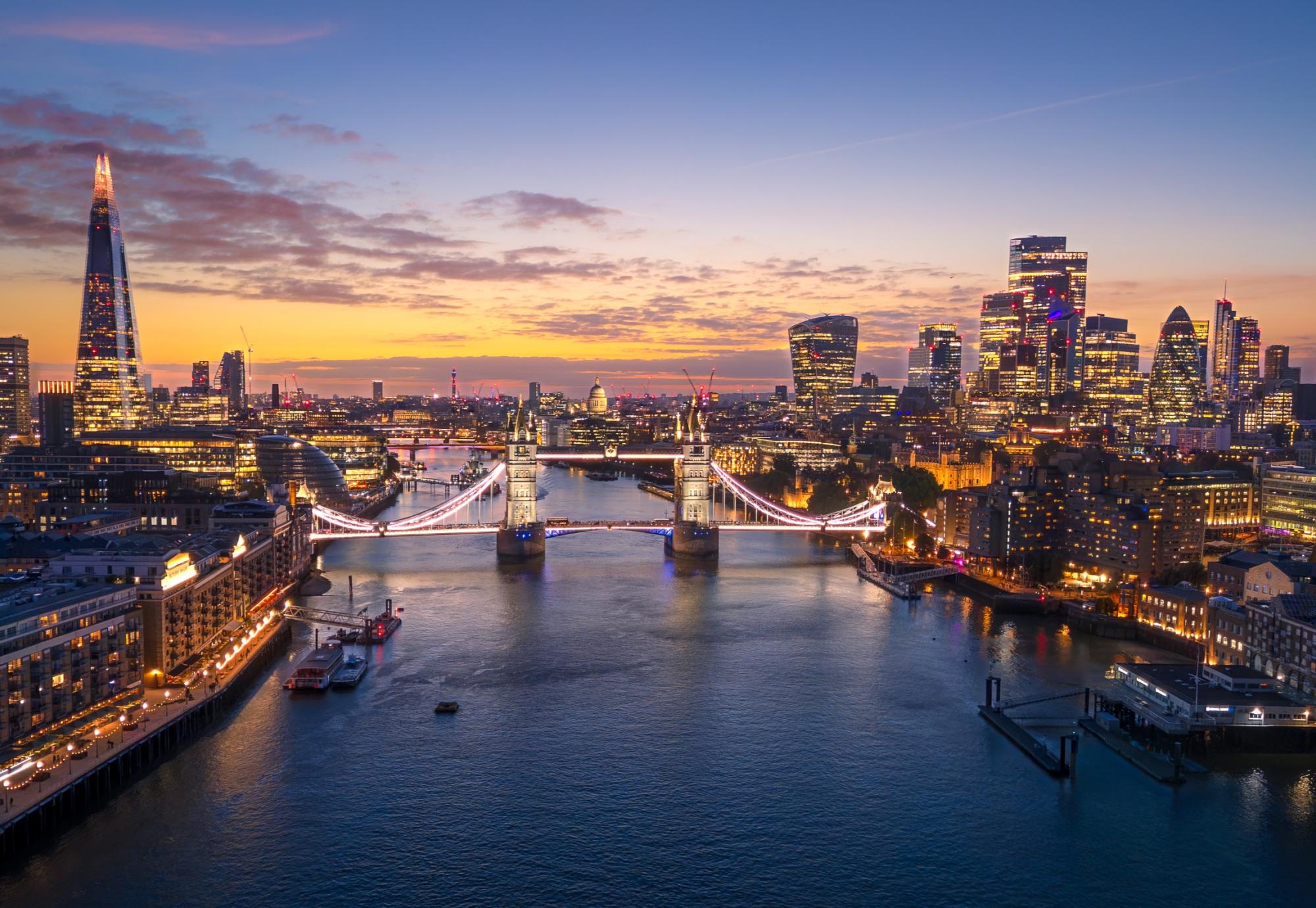 London and the Thames at night