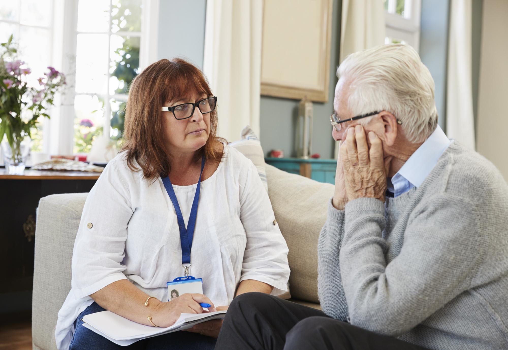 Support Worker Visits Senior Man