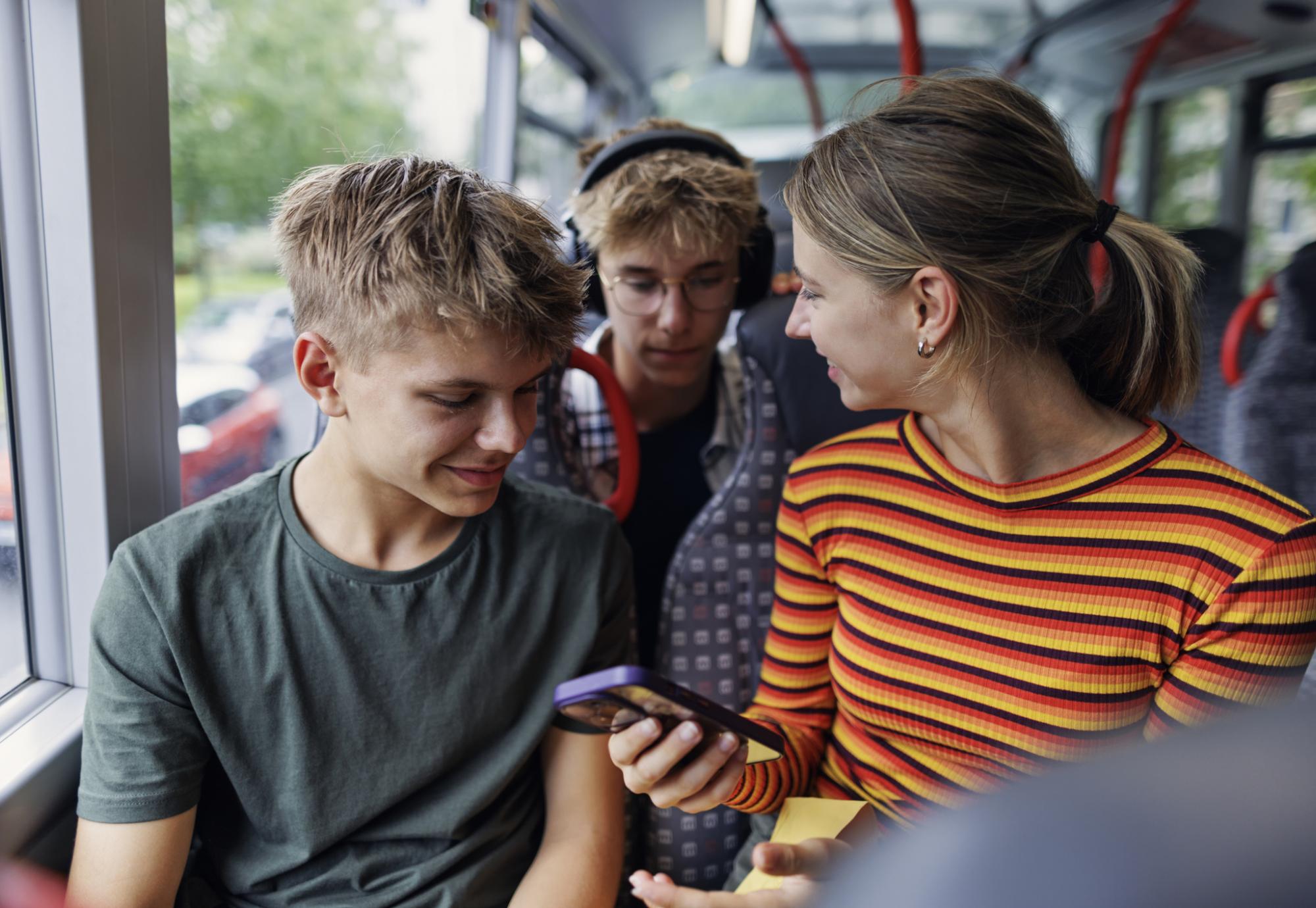 Teenagers on the bus