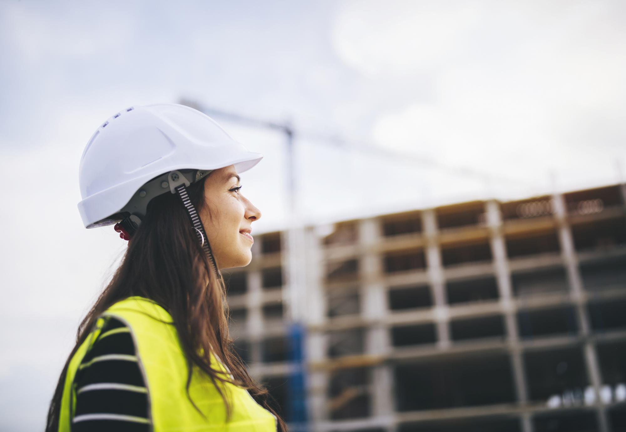 Young female builder