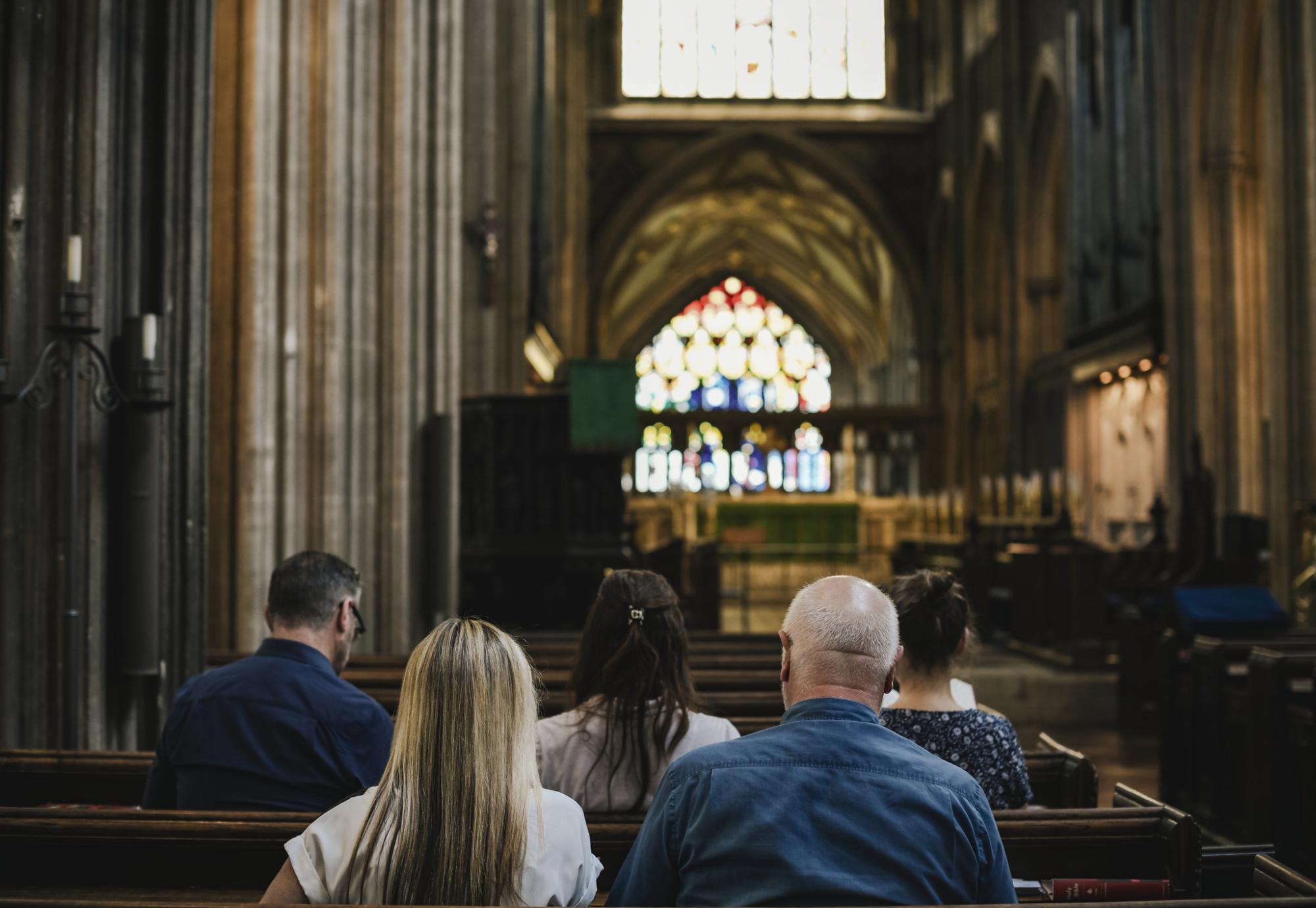 People sitting in a church